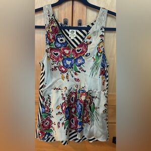 Tiny Reversible Floral & Stripe Peplum Tank – Size S